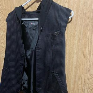 Black Guess Hoodie Vest